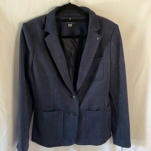BNWT Tommy Hilfiger Faux Suede Navy Blazer 12 Lined Two Buttons Pockets AS IS